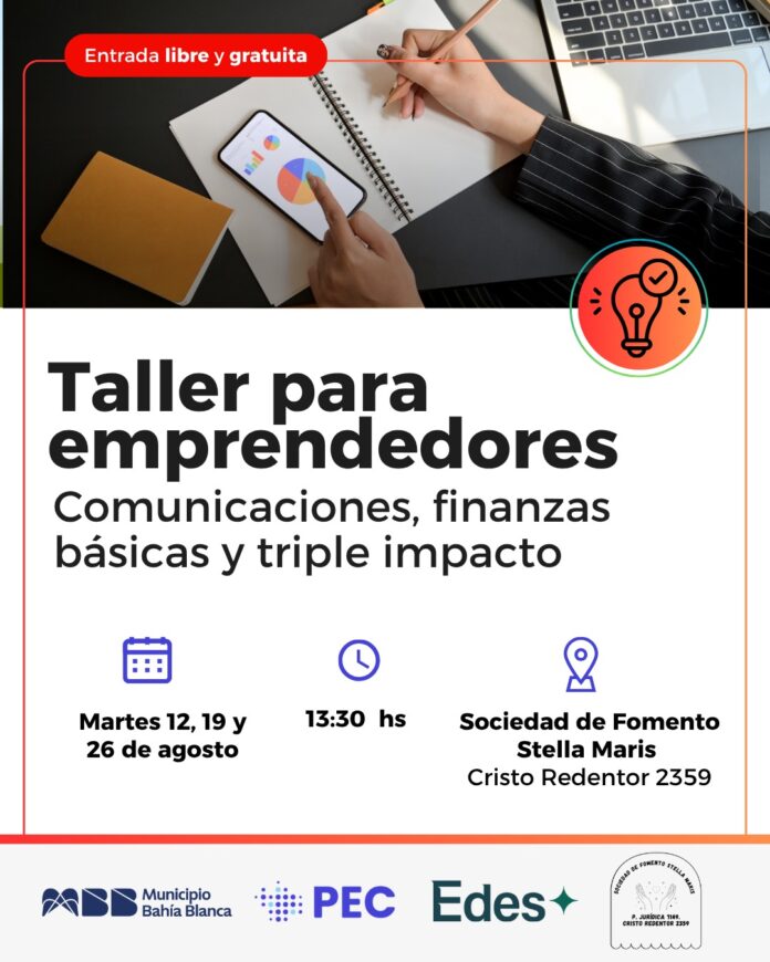 Potenciá tus ideas emprendedoras en el Taller de Stella Maris.