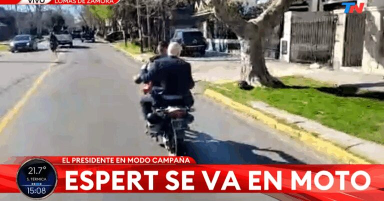 Turbulenta caravana en Lomas: Espert escapa en moto y sin casco ante incidentes.