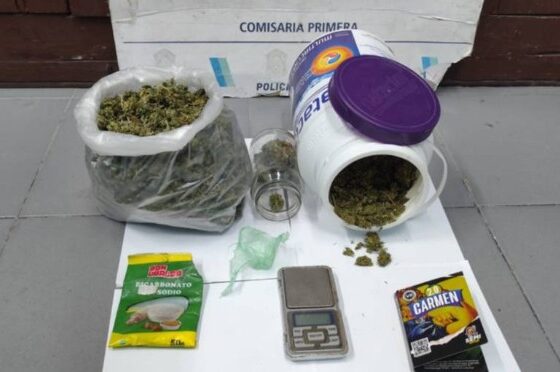 Detienen a hombre por venta de marihuana en allanamiento en Bahía Blanca.