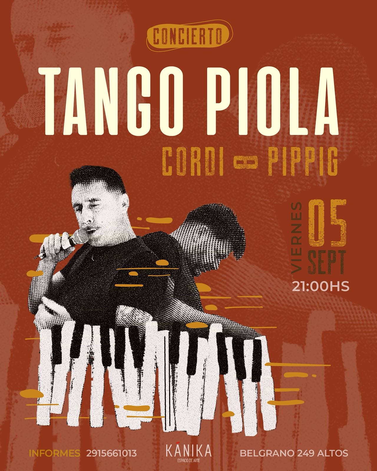 Disfrutá de Tango Piola por Pipping & Cordi: una propuesta íntima de tangos y milongas en vivo. 🎶🎹