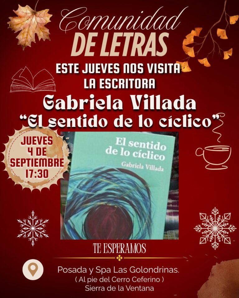 La escritora Gabriela Villada presenta su nuevo libro de poemas en la Comunidad de Letras de Sierra de la Ventana.