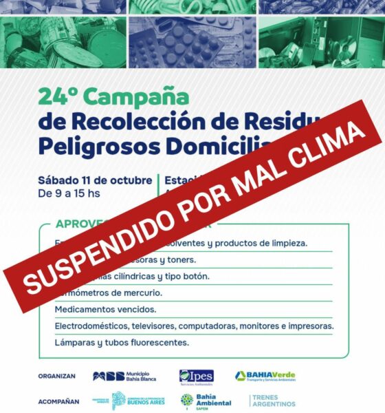 Suspenden la 24 Campaña de Recoleccion de Residuos Peligrosos por mal clima