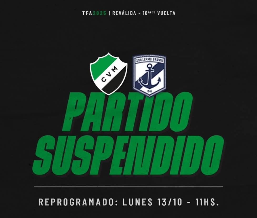 Partido entre Villa Mitre y Brown de Madryn se reprograma para el lunes