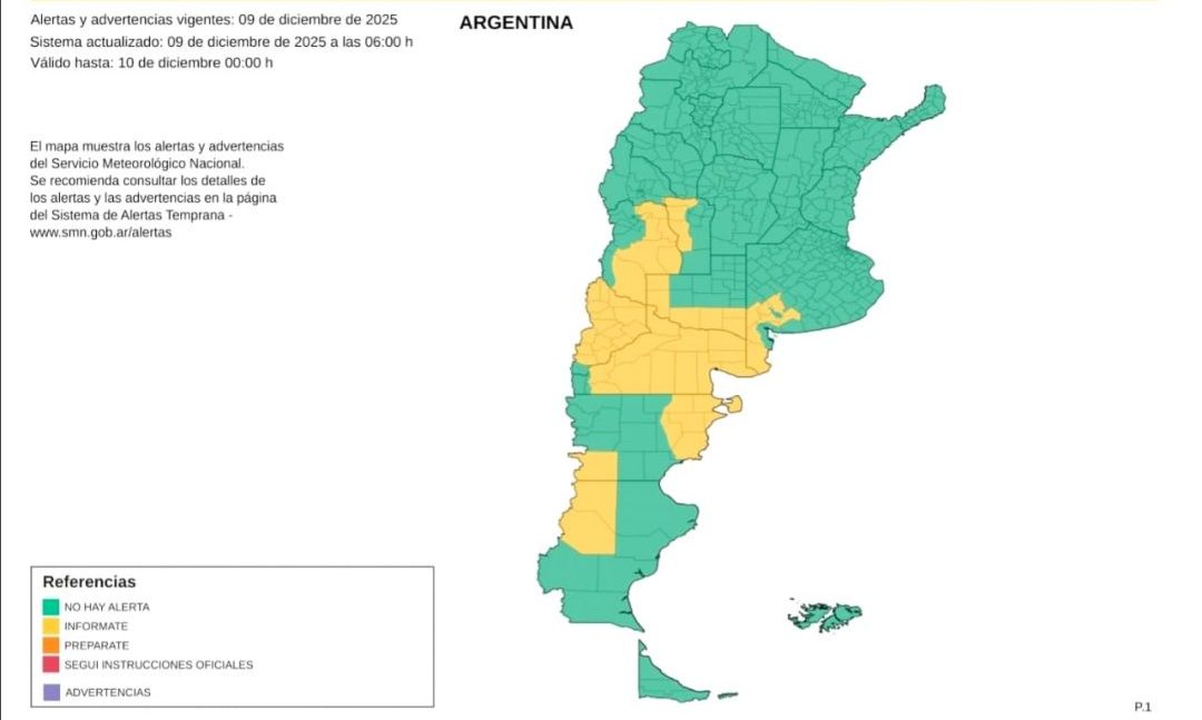 Alerta amarilla en el sudoeste que se espera para las próximas horas