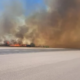 Incendio de pastos en Ruta 3, cerca del aeropuerto