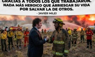 Milei agradece a los bomberos de la Patagonia, pero les redujo el presupuesto en un 78%