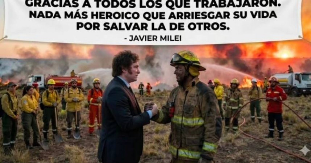 Milei agradece a los bomberos de la Patagonia, pero les redujo el presupuesto en un 78%