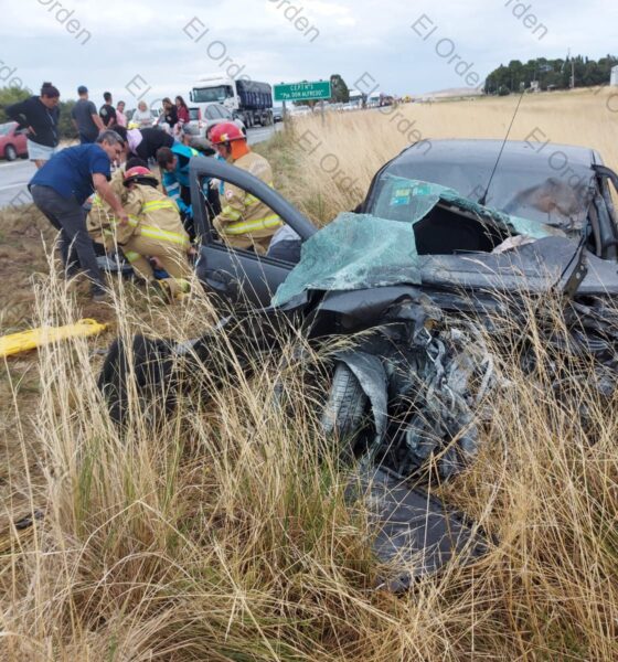 Accidente en Ruta 51: choque y vuelco en Coronel Pringles dejó cuatro heridos, dos de ellos menores