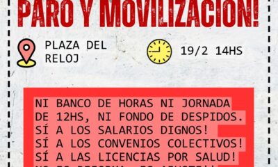 Convocan a paro y movilización en Plaza del Reloj contra la reforma laboral