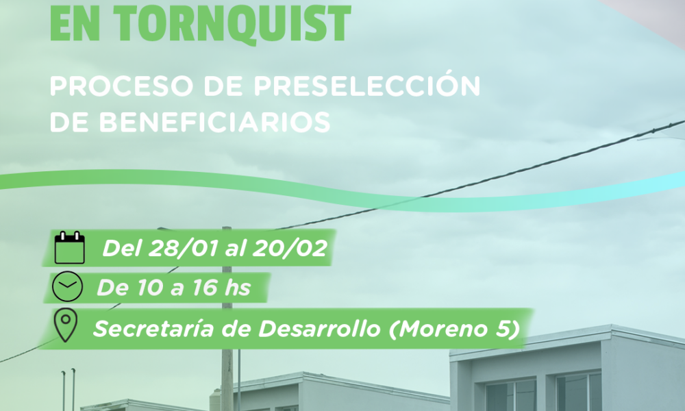 Hasta hoy está abierta la inscripción para la preselección de beneficiarios de viviendas en Tornquist