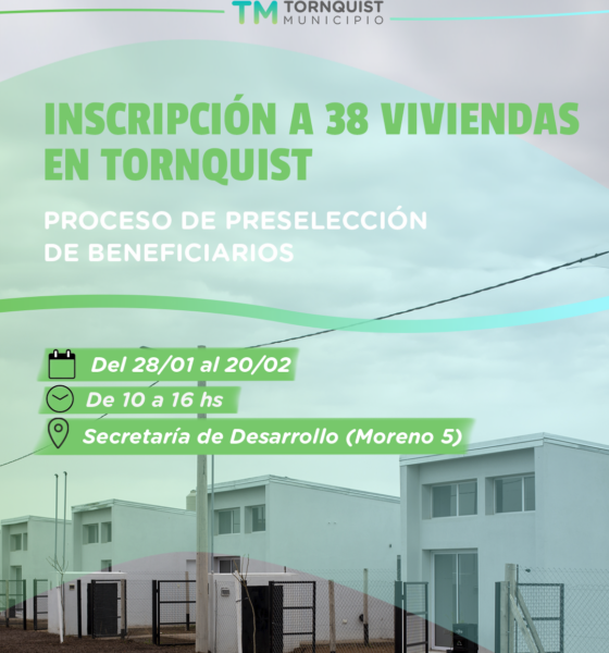 Hasta hoy está abierta la inscripción para la preselección de beneficiarios de viviendas en Tornquist