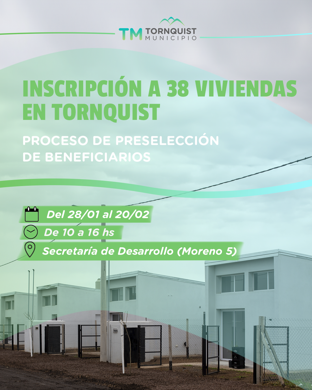 Hasta hoy está abierta la inscripción para la preselección de beneficiarios de viviendas en Tornquist