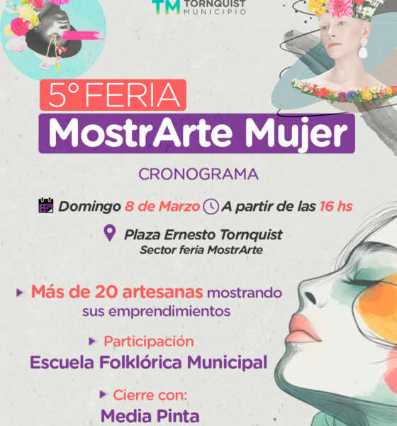 8 de marzo: 5° Feria ‘MostrArte Mujer’ en Tornquist