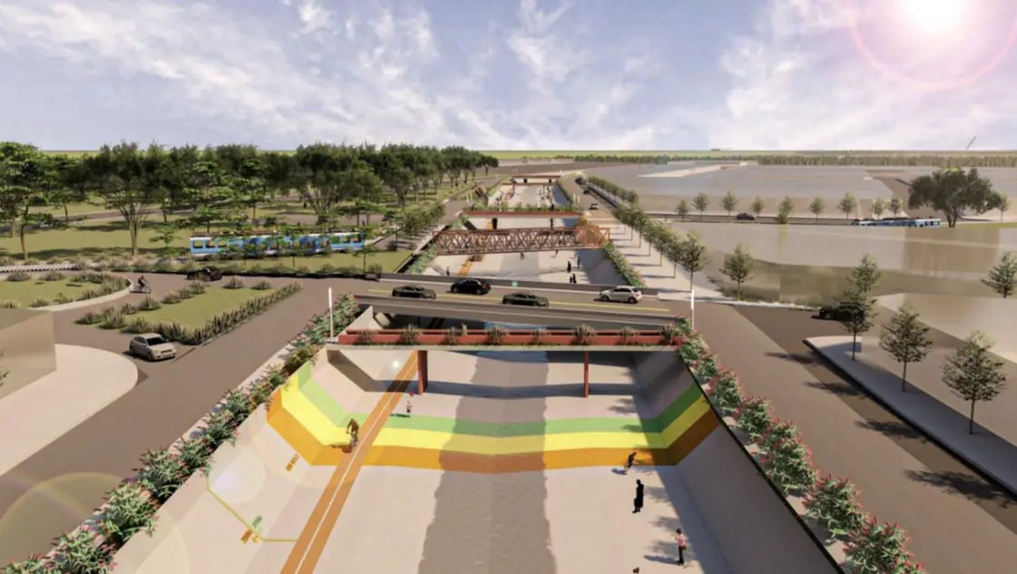 Obra en el Canal Maldonado en Bahía Blanca: triplicará la capacidad de agua y lo transformará en un corredor urbano