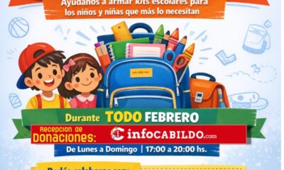 Colecta solidaria de útiles escolares en Cabildo para el inicio del ciclo lectivo