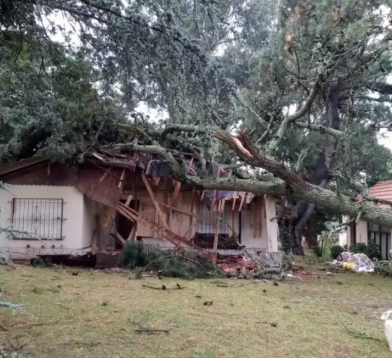 Fuerte temporal en Sierra de la Ventana