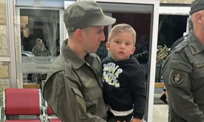 Nahuel Gallo llegó a Argentina y fue recibido por su esposa e hijo