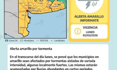 Doble alerta amarilla para este lunes en Bahía Blanca y la región