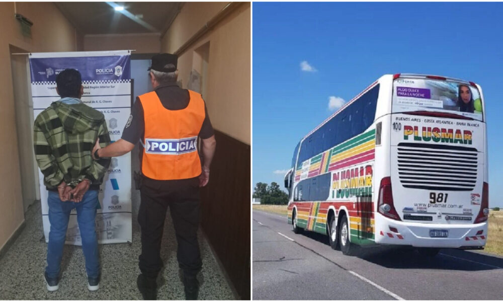 Adolfo Gonzales Chaves: detienen a un hombre por abusar de una pasajera en un micro de Plusmar sobre la Ruta 3