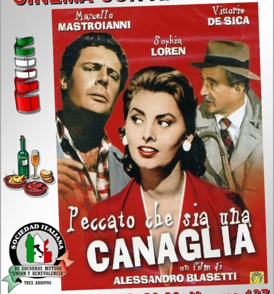 En la Sociedad Italiana vuelve «Cinema con Aperitivo»