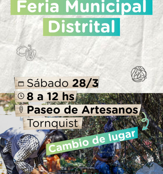 La Feria Municipal Distrital de este sábado se traslada a Tornquist