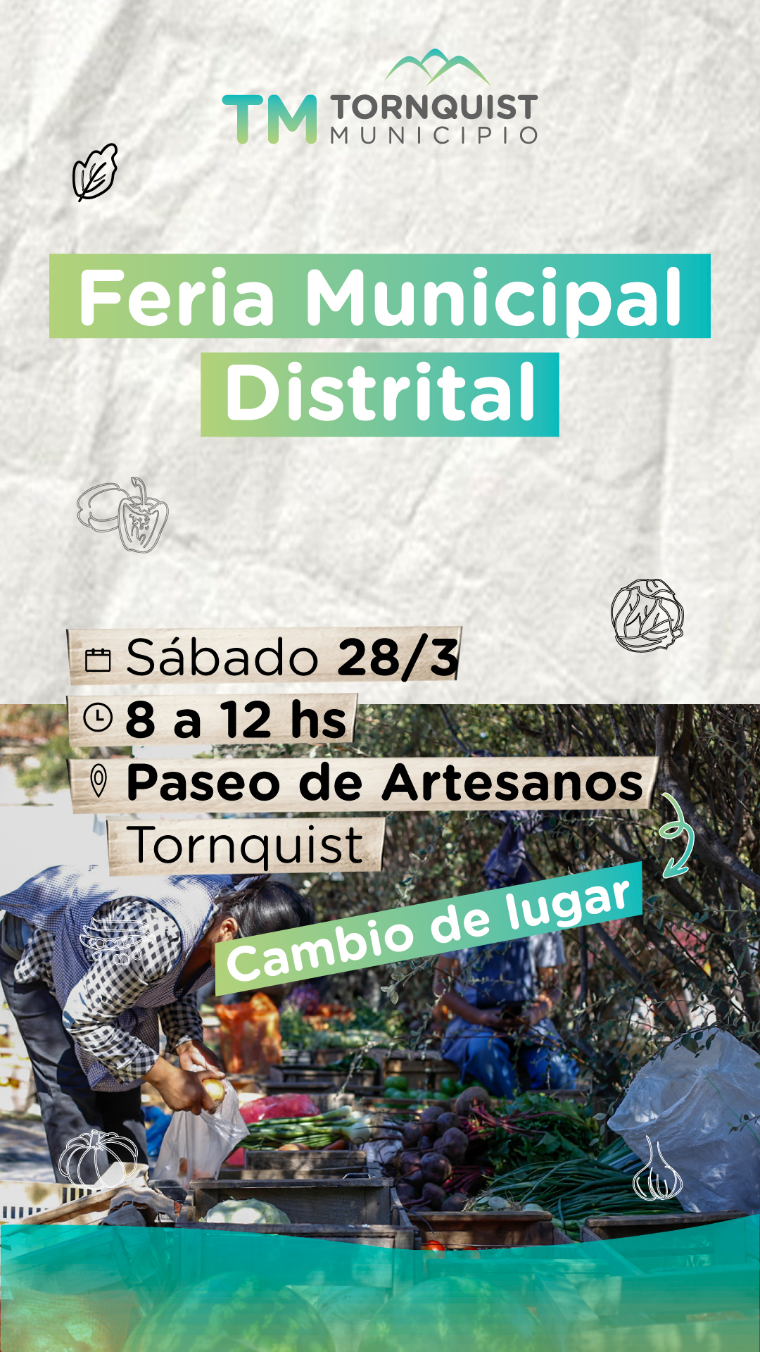 La Feria Municipal Distrital de este sábado se traslada a Tornquist