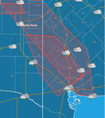 Alerta a corto plazo por granizo para Bahía Blanca y la zona: piden precaución al circular en ruta