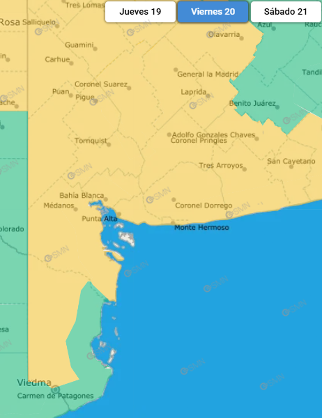 El SMN confirmó una alerta amarilla por tormentas para la tarde y noche de este viernes