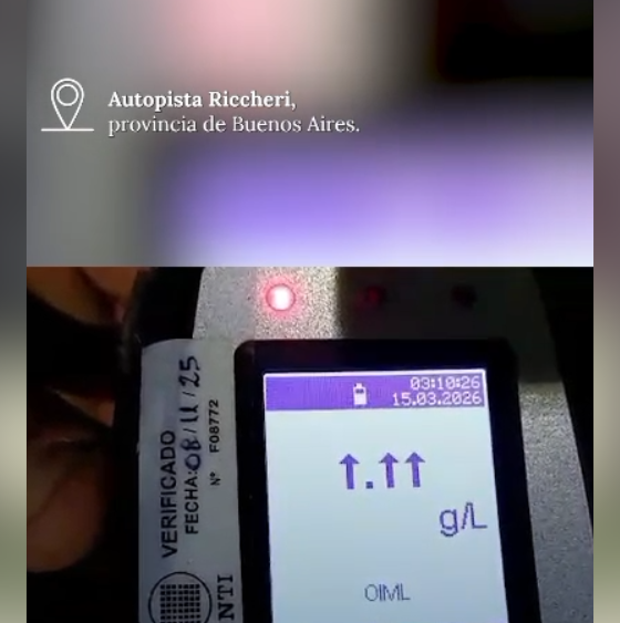 Video: Manejaba por la Riccheri, negó haber tomado y superaba los 3 g/l de alcohol en sangre