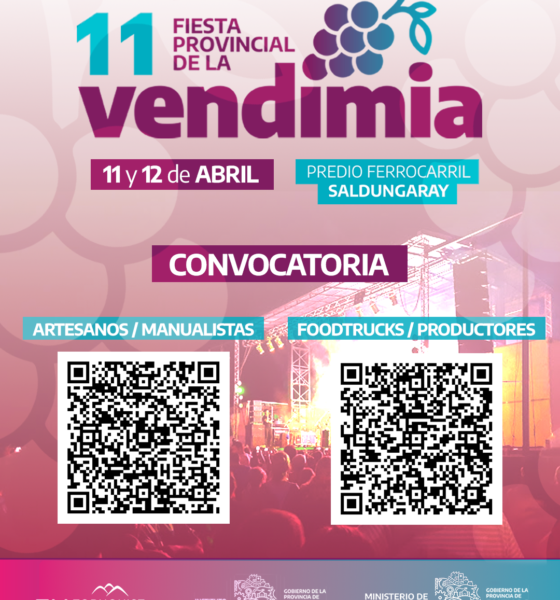 Convocatoria a productores, gastronómicos y artesanos para la 11º Fiesta Provincial de la Vendimia