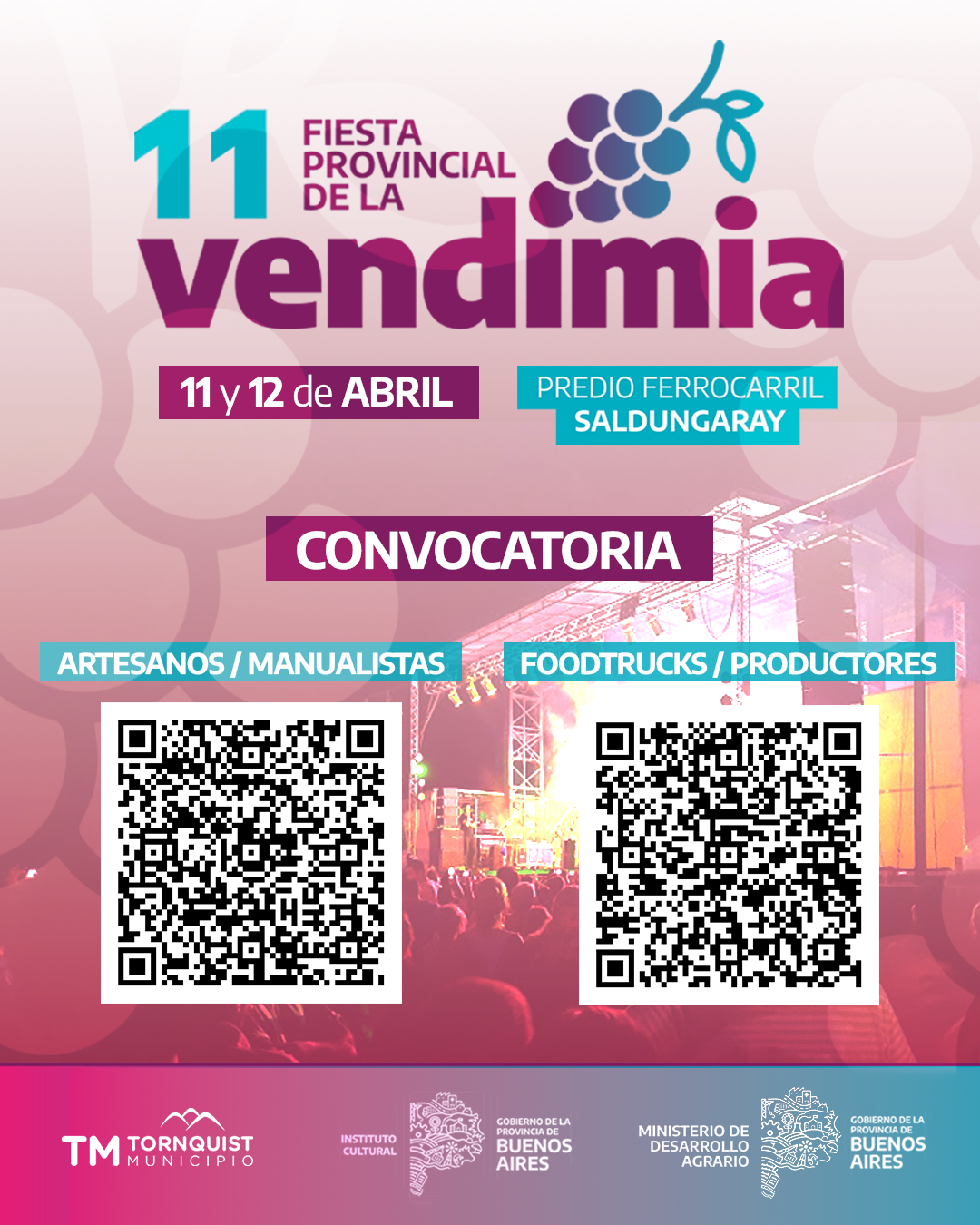 Convocatoria a productores, gastronómicos y artesanos para la 11º Fiesta Provincial de la Vendimia
