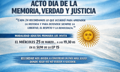 Adultos Primaria invita al acto por el Día de la Memoria, la Verdad y la Justicia