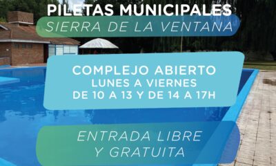 El Complejo de Piscinas de Sierra de la Ventana permanecerá abierto durante marzo