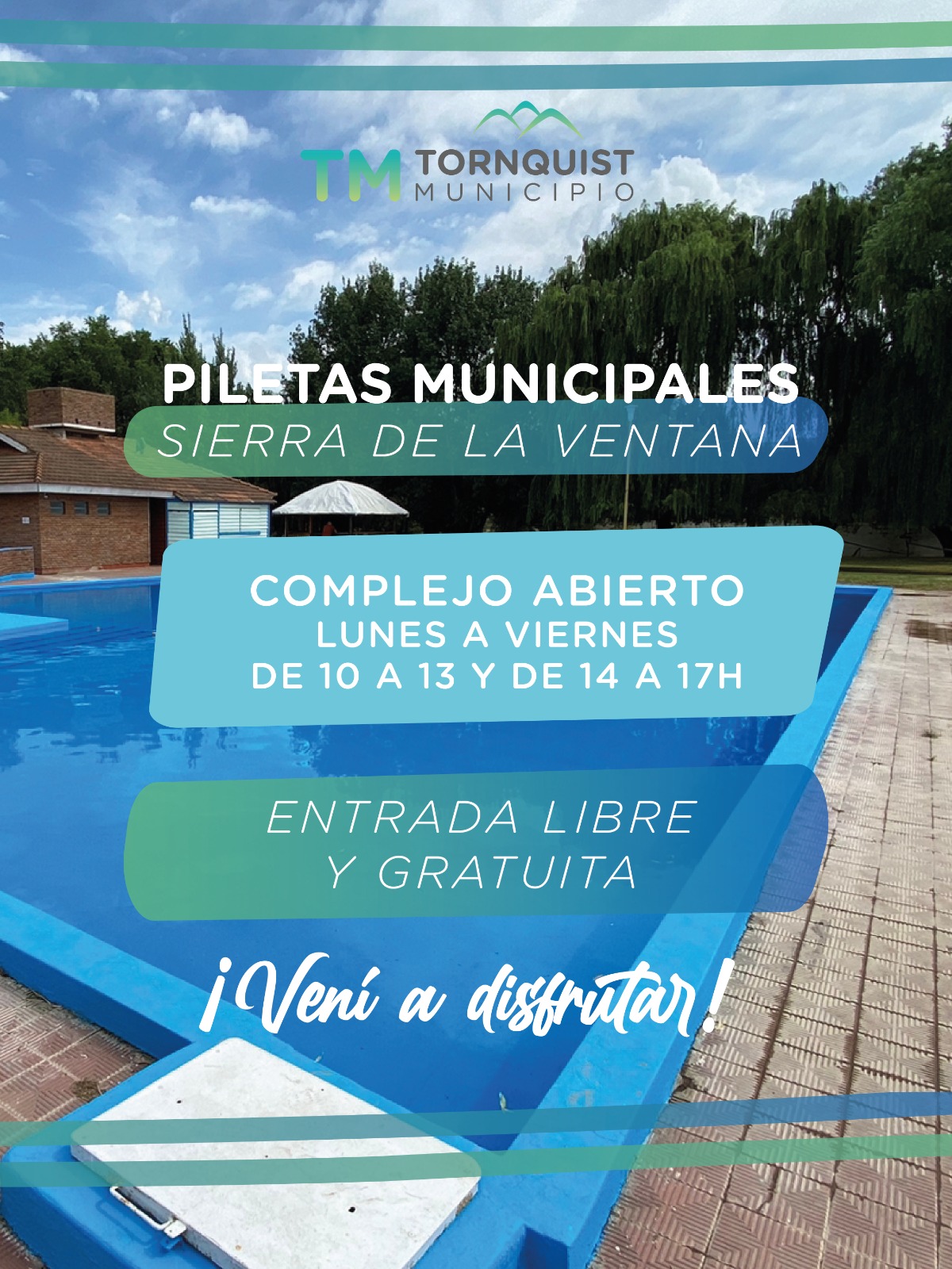 El Complejo de Piscinas de Sierra de la Ventana permanecerá abierto durante marzo