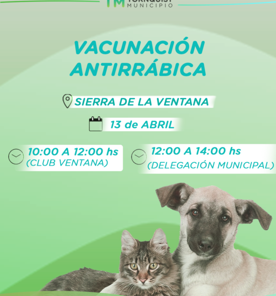 Continúan las jornadas de vacunación antirrábica en Sierra de la Ventana