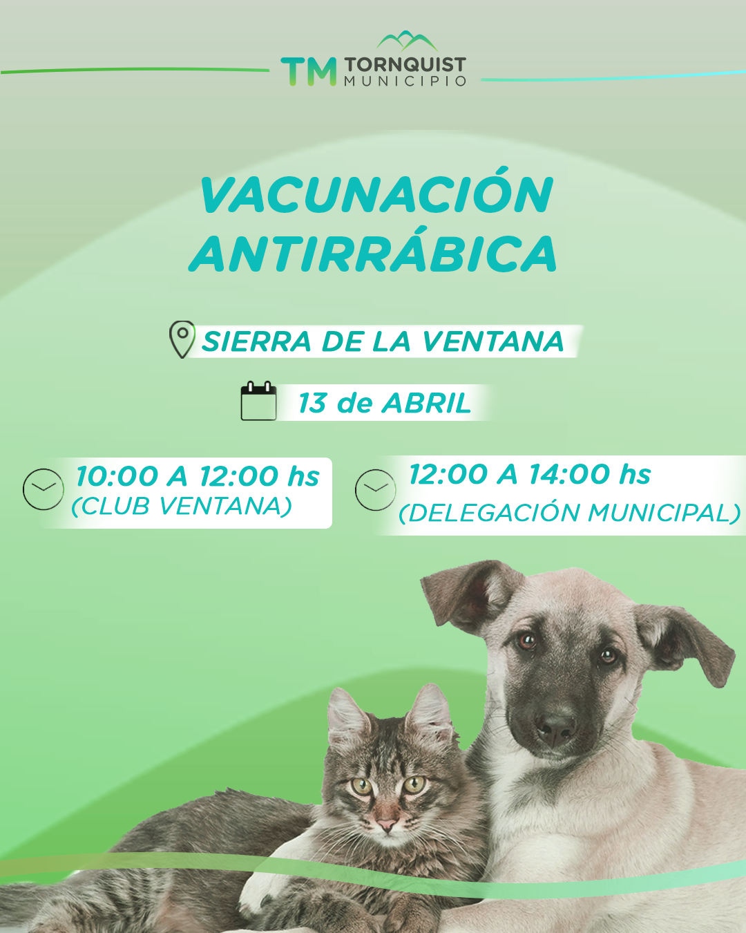 Continúan las jornadas de vacunación antirrábica en Sierra de la Ventana