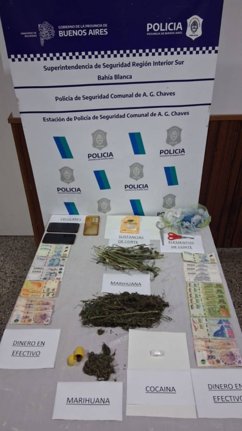 De La Garma: cuatro aprehendidos por tenencia de drogas en dos operativos