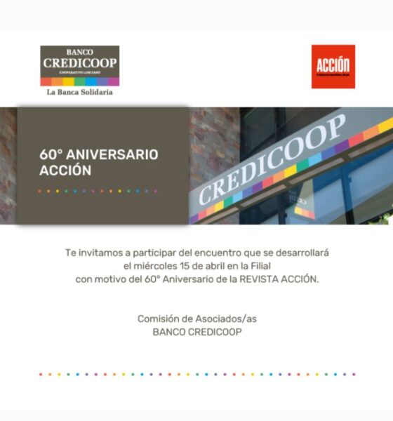 Banco Credicoop invita a una actividad por el 60° aniversario de la revista Acción