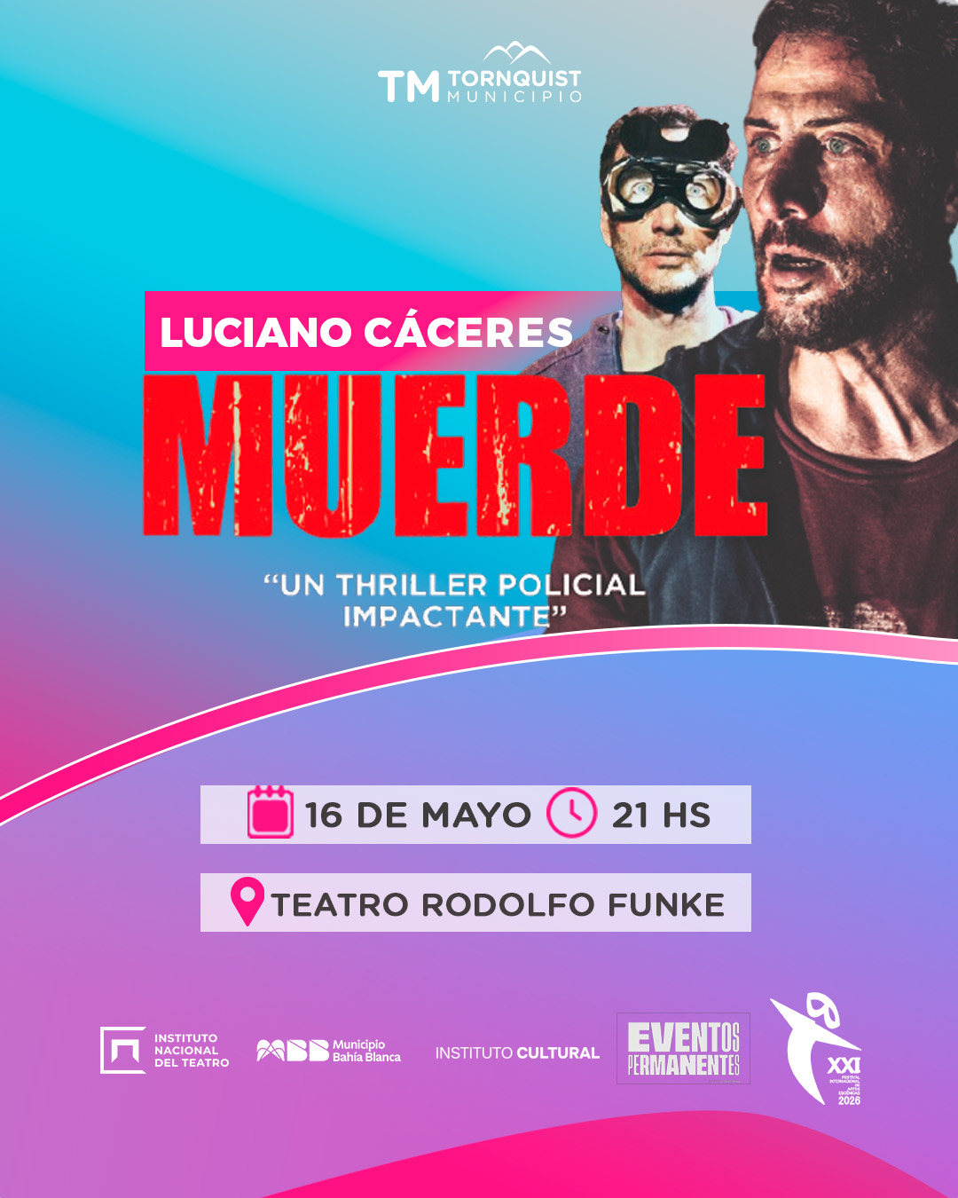 Luciano Cáceres llega a Tornquist con su unipersonal Muerde