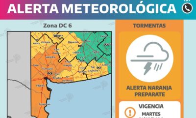 Alerta naranja por tormentas fuertes para la madrugada de este martes 31