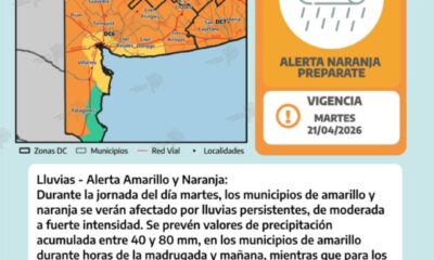 Doble alerta amarilla y naranja por lluvias para Bahía Blanca y el Sudoeste Bonaerense