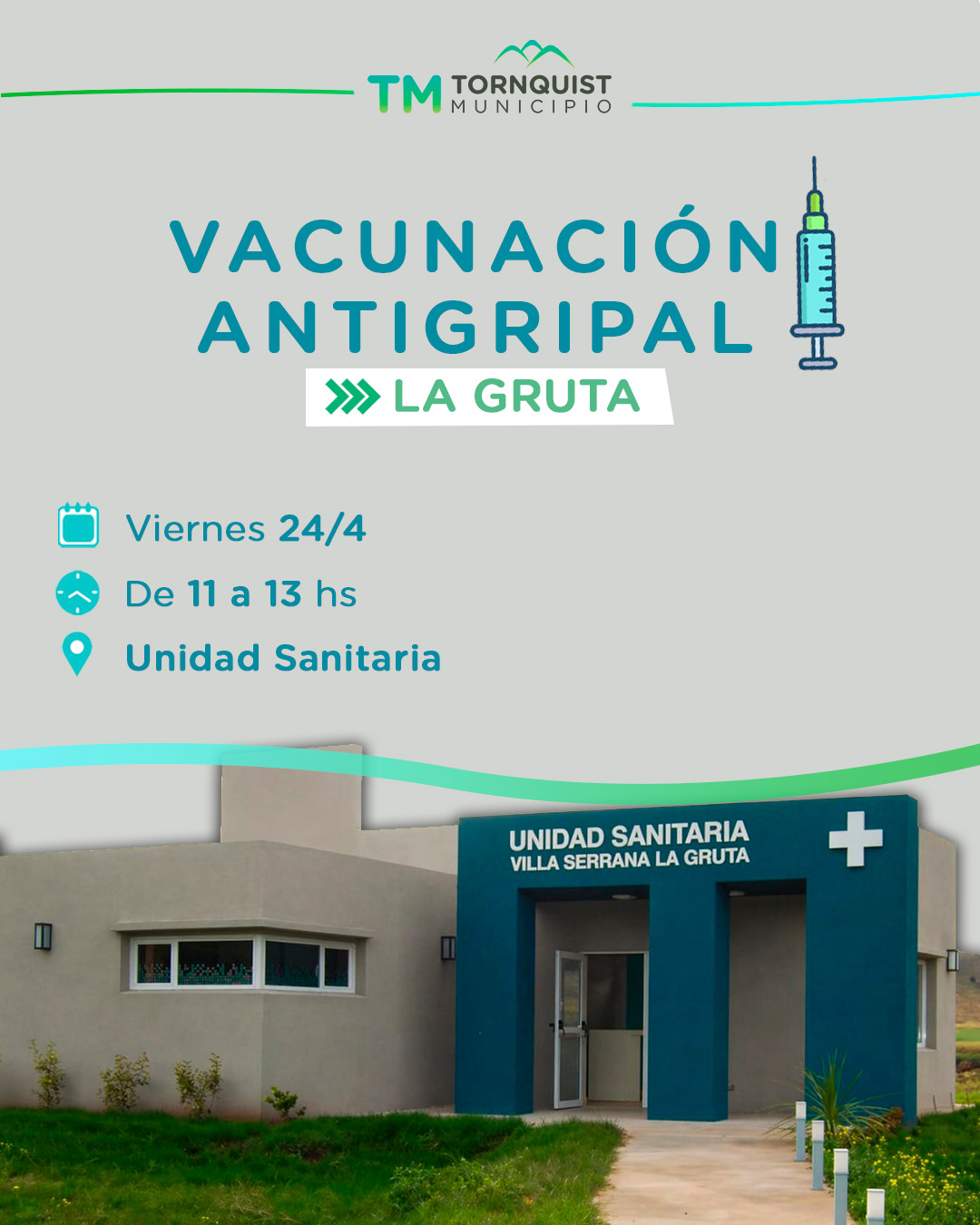 La campaña de vacunación antigripal llega a Villa Serrana La Gruta
