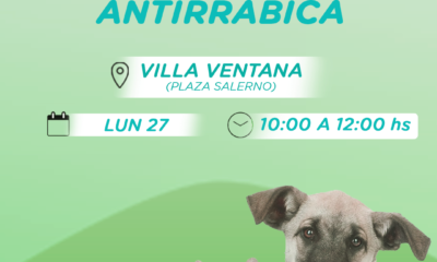 Lunes 27: vacunación antirrábica en Villa ventana