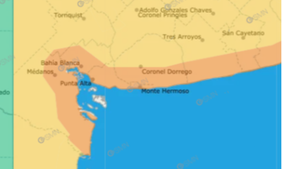 Extienden el alerta naranja por fuertes vientos en Bahía Blanca y la costa bonaerense