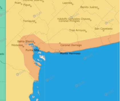 Extienden el alerta naranja por fuertes vientos en Bahía Blanca y la costa bonaerense