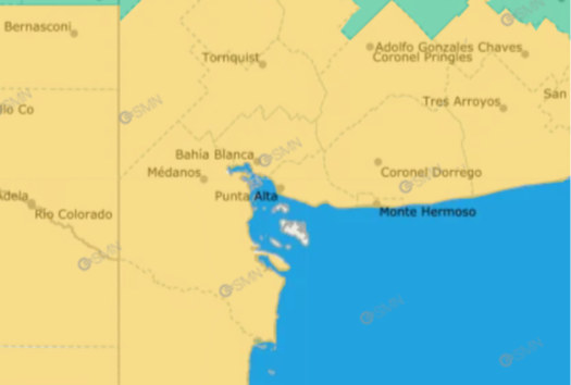 Ráfagas de hasta 80 km/h: rige la alerta amarilla en Bahía Blanca