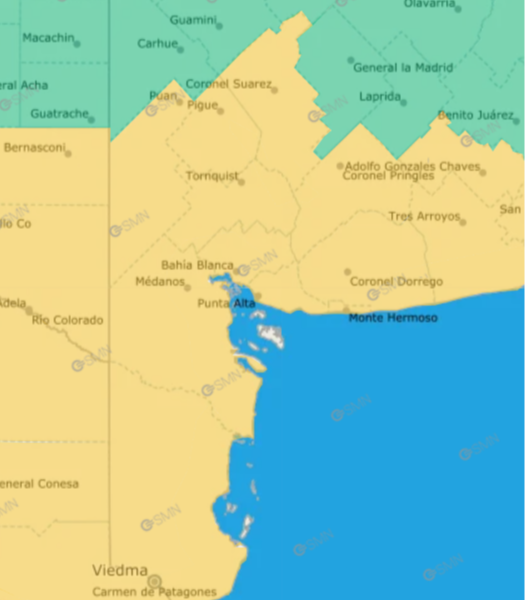 Ráfagas de hasta 80 km/h: rige la alerta amarilla en Bahía Blanca