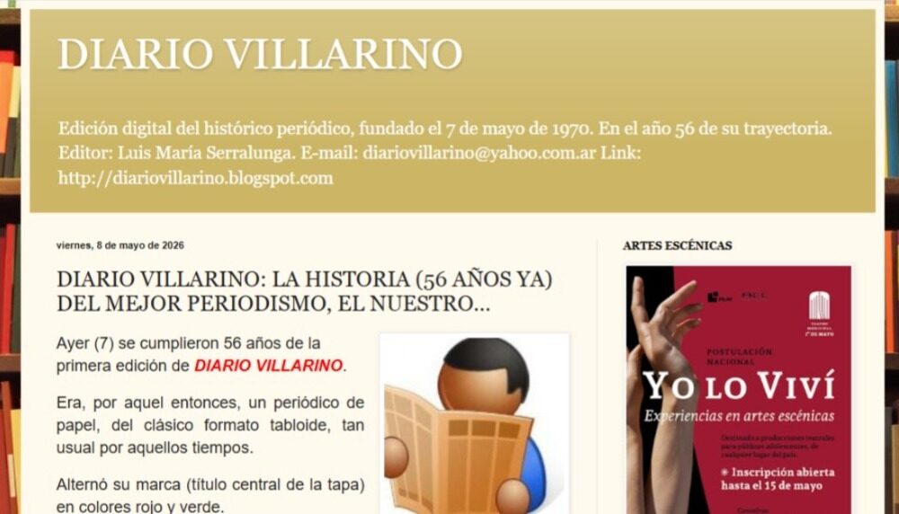 "Hacer periodismo del bueno": el mensaje de Diario Villarino al cumplir 56 años de historia