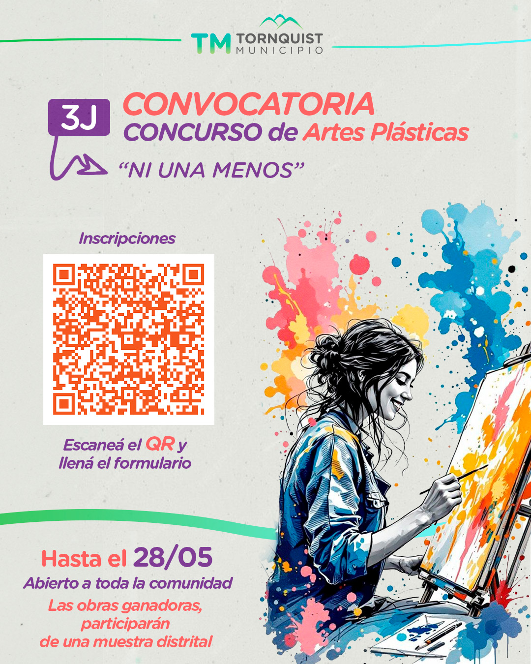 ‘Ni una menos’: Convocatoria a concurso de artes plásticas