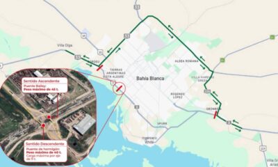 Establecen nuevos límites para los puentes en la ruta nacional 3 en el acceso a Bahía
